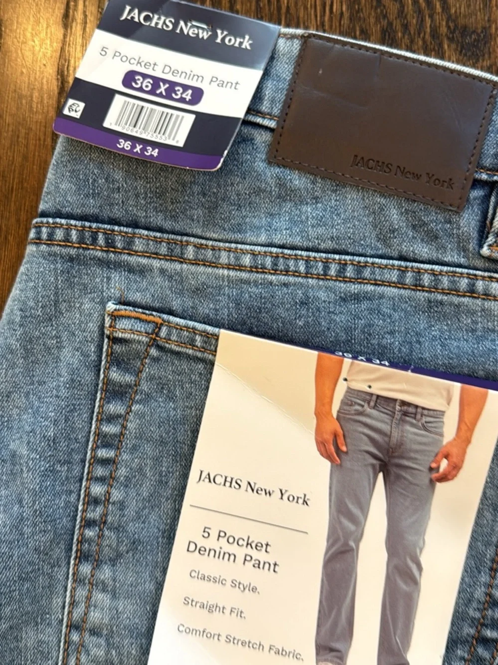 Zack’s New York light washed in jeans 36 x 34 Men’s Light Blue 5-Pocket Jeans